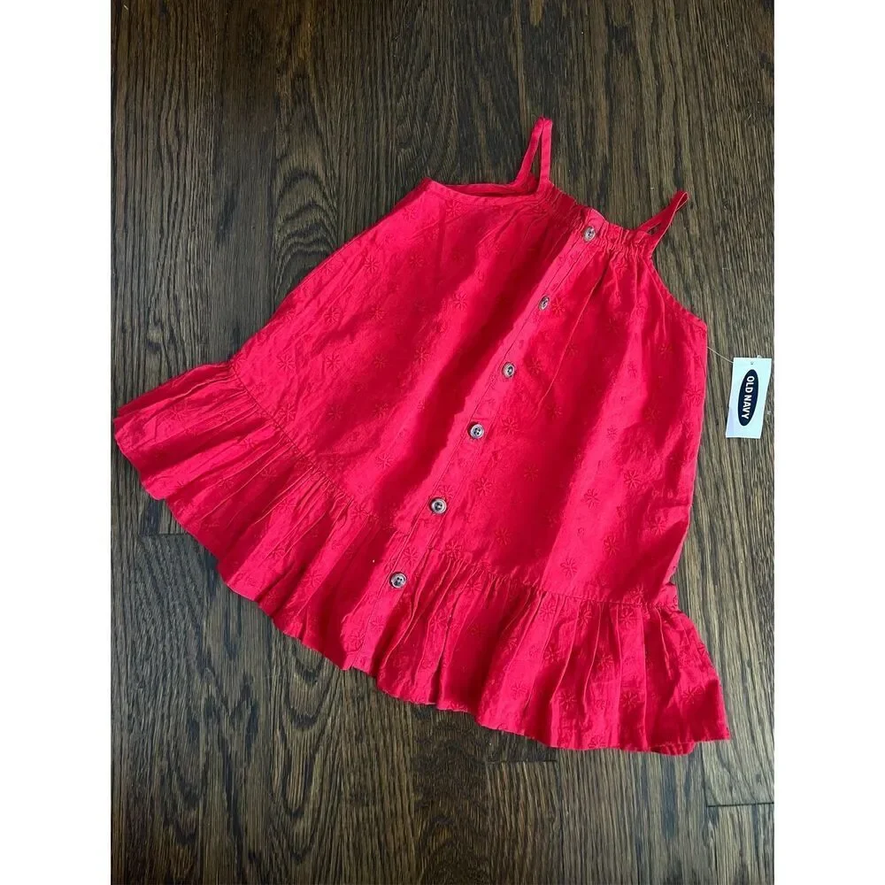 3/$30 NEW Old Navy Toddler Girls 12-18 Months Red Eyelet Dress